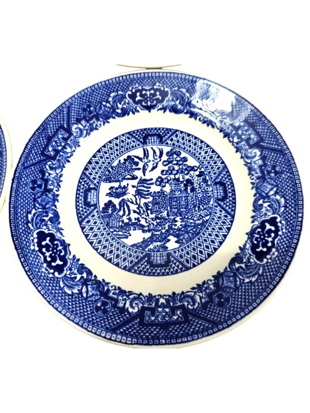 4 Royal USA Blue Willow Plate6.2" Ironstone transferware Chinoiserie Willow ware